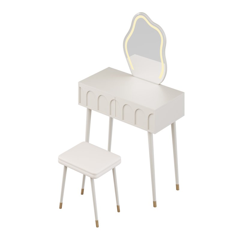 Ensemble coiffeuse avec tabouret et miroir Carmell - Image 7