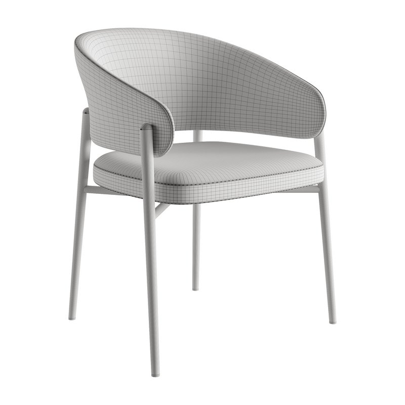 LINDA Upholstered Fabric Chair With Armrests by Marelli - Image 6