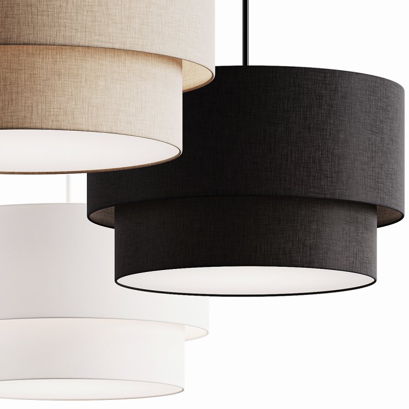 Modern Suspension Dual Drum Fabric Light - Image 2