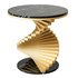Round Faux Marble Gold Side Table with Metal Frame - Thumbnail 4