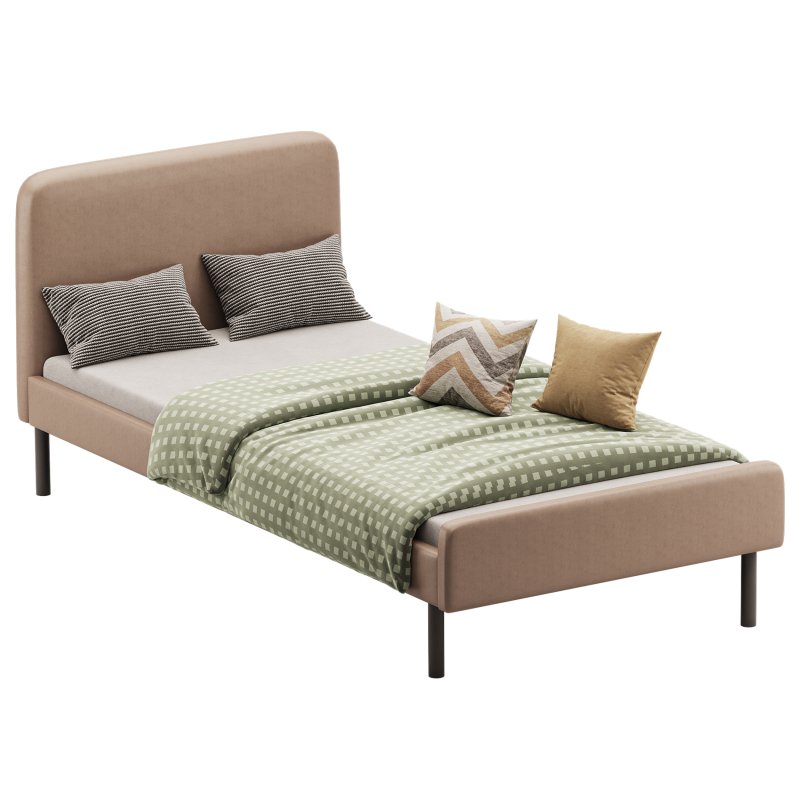 Upholstered bed frame Vissle dark grey Standard Single - Image 2