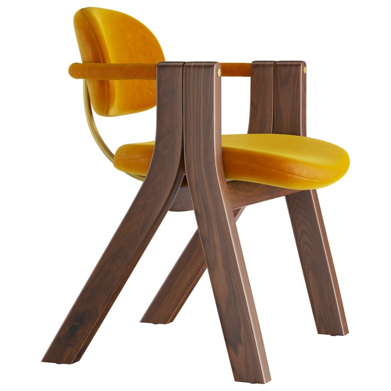 Fabric chair with armrests - Image 1