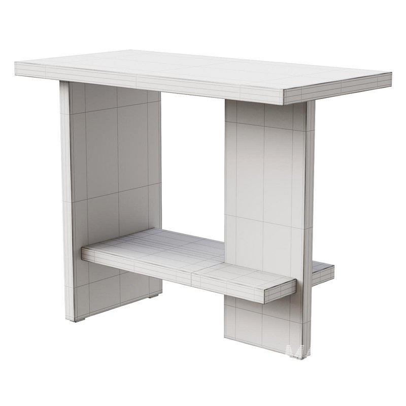 Tee Side Table, Rectangular, Matt Lacquered Oak - Image 2