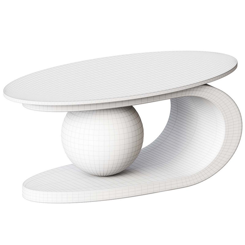 Oval White Coffee Table Low Furniture For Home - Image 7