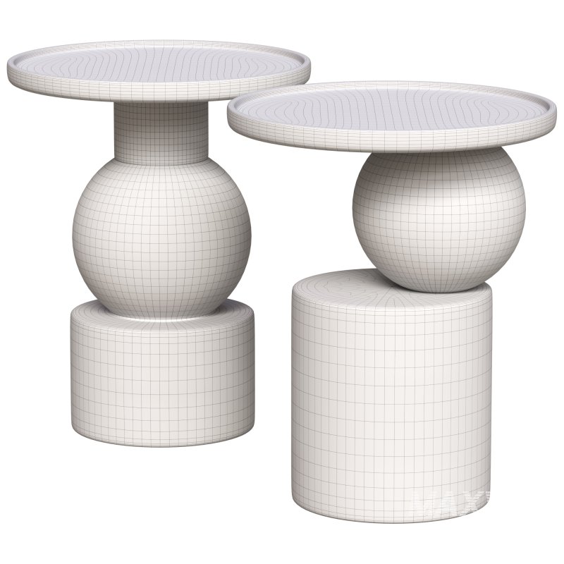 Round walnut side table - Image 2