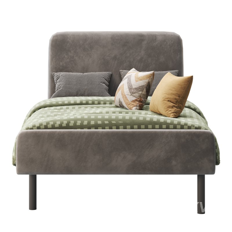 Upholstered bed frame Vissle dark grey Standard Single - Image 5