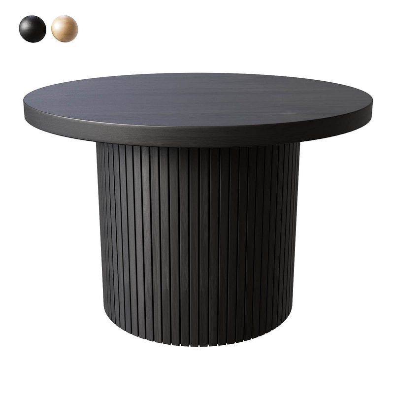 Charleily Pedestal Wood Round Coffee Table - Image 4