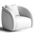 Swivel Armchair In Boucle Fabrics Brushed Brass Base - Thumbnail 2