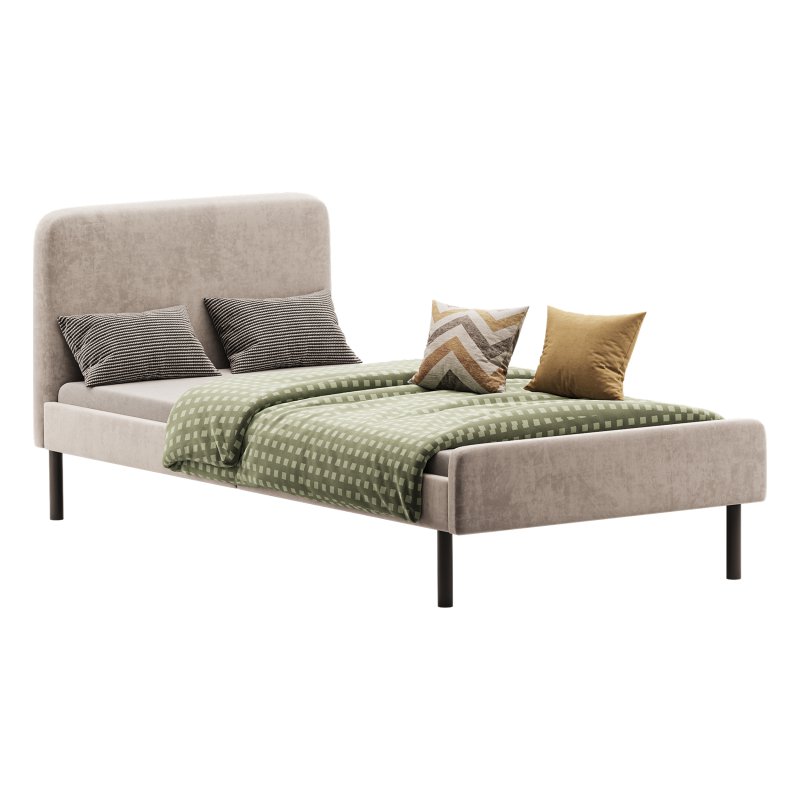 Upholstered bed frame Vissle dark grey Standard Single - Image 3