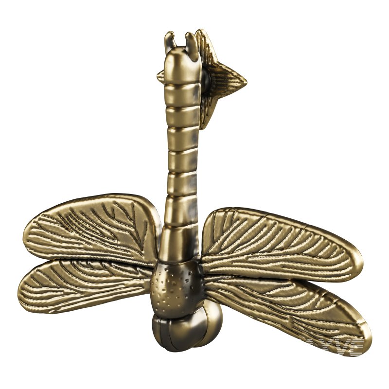 Antique Brass Dragonfly Design Front Door Knocker Vintage Style - Image 5