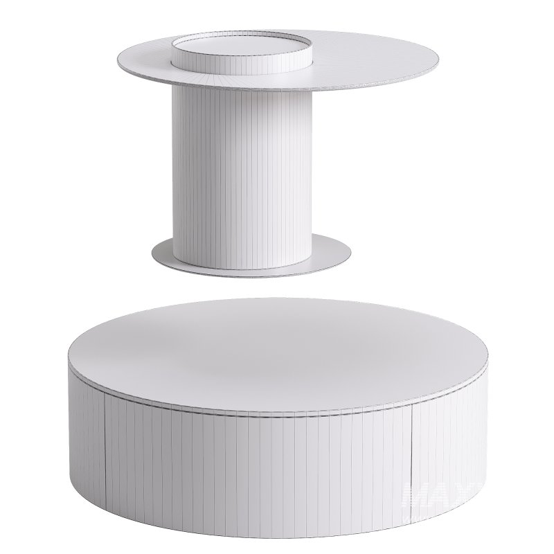 Anita Round Wooden Coffee Table Set - Image 2