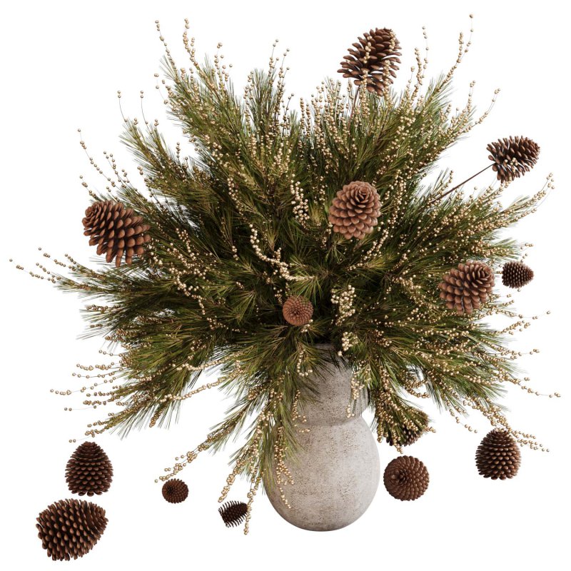 Winter pine fruit vase - Image 4