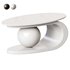 Oval White Coffee Table Low Furniture For Home - Thumbnail 1