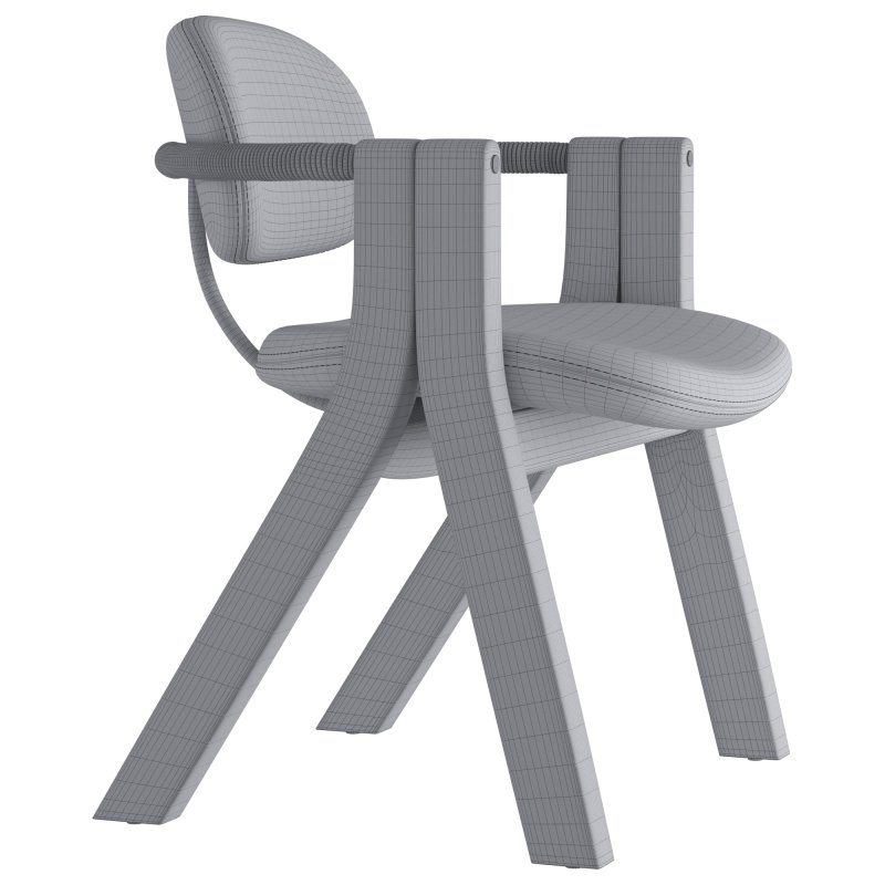 Fabric chair with armrests - Image 2