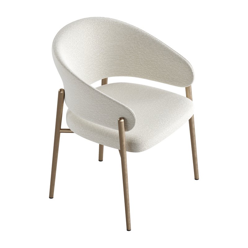 LINDA Upholstered Fabric Chair With Armrests by Marelli - Image 5