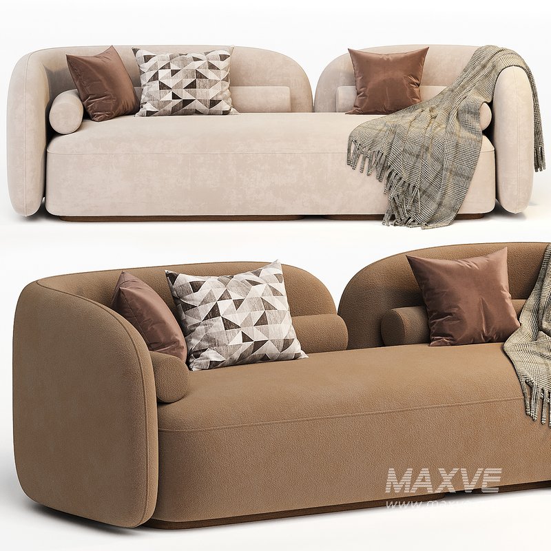 Scandinavian style velvet sofa - Image 1