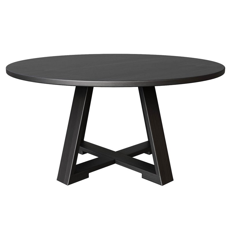 Uttermost Gidran Round Wood Rich Charcoal Black Dining Table - Image 3