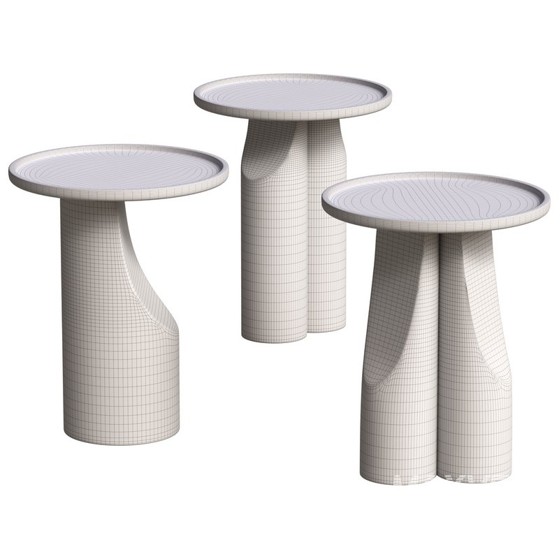 Round walnut side table - Image 4