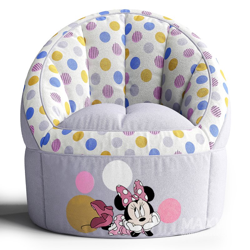 Disney Minnie Mouse Purple Polyester Bean Bag Chair - Image 3