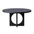 Black Wood Round Geometric Dining Table - Thumbnail 2