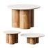 Marble coffee table set Mozo – Light oak - Thumbnail 4