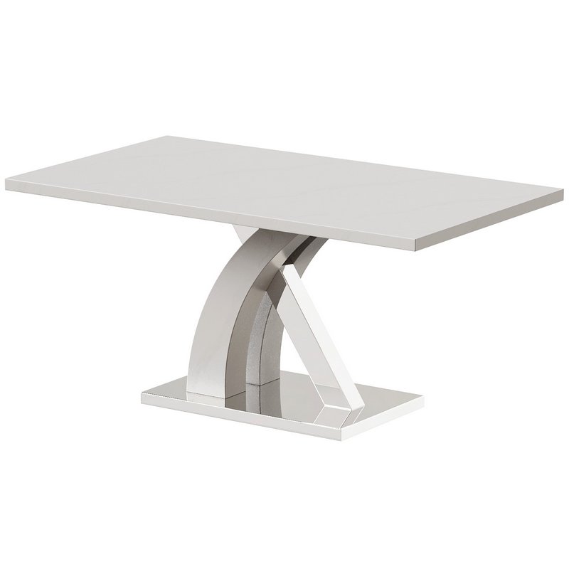 White High Gloss Dining Table - Image 5