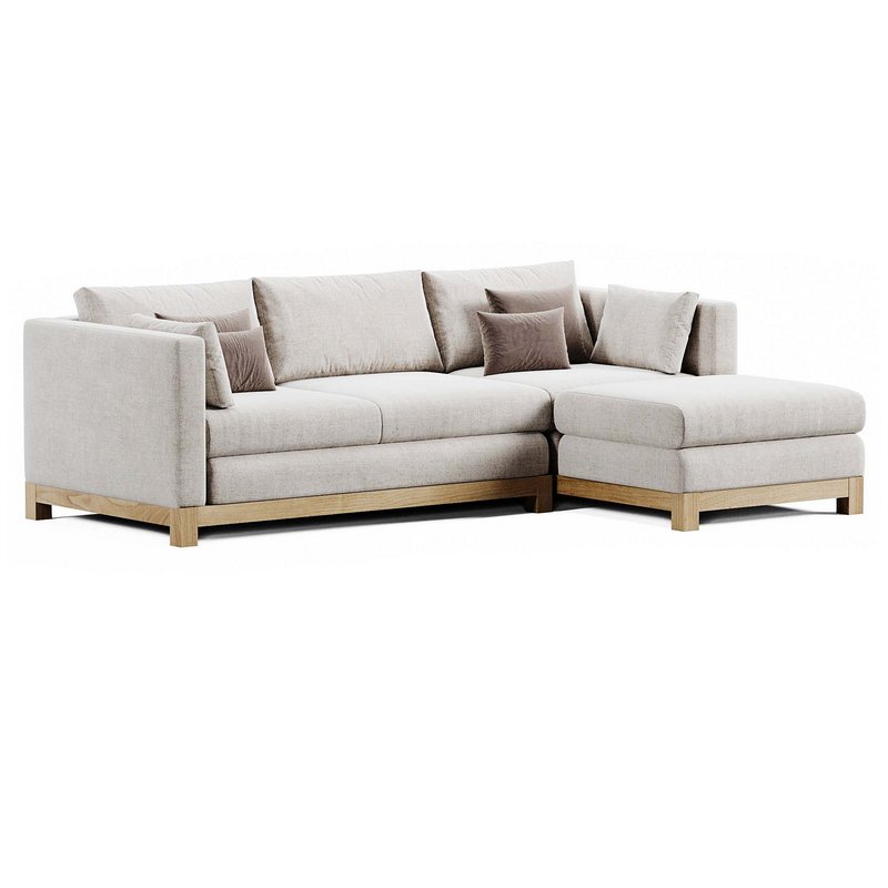 Pacific Wood Bench Chaise Sofa - Image 1