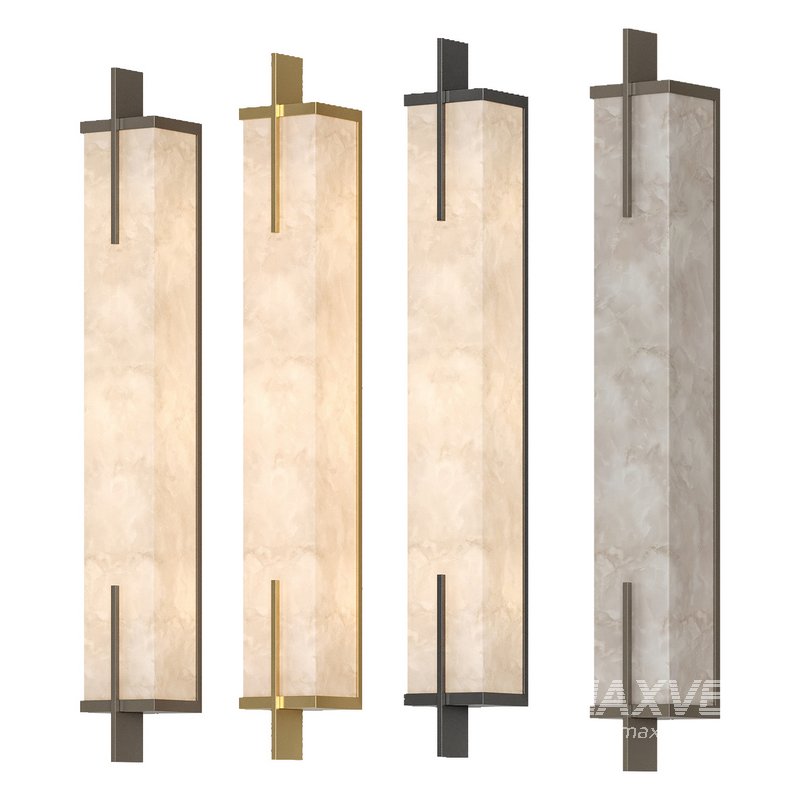Modern Luxury Full Copper Marble Rectangle LED Wall Sconce - Image 1