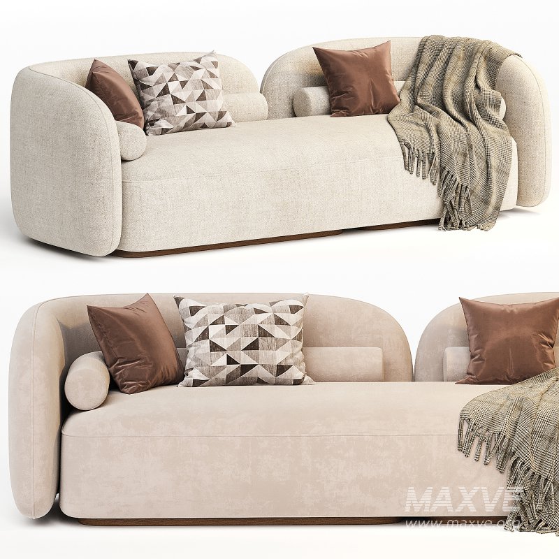 Scandinavian style velvet sofa - Image 4