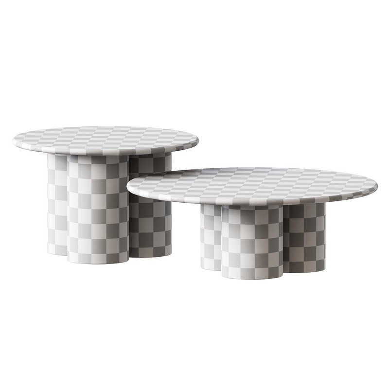 Marble coffee table set Mozo – Light oak - Image 2