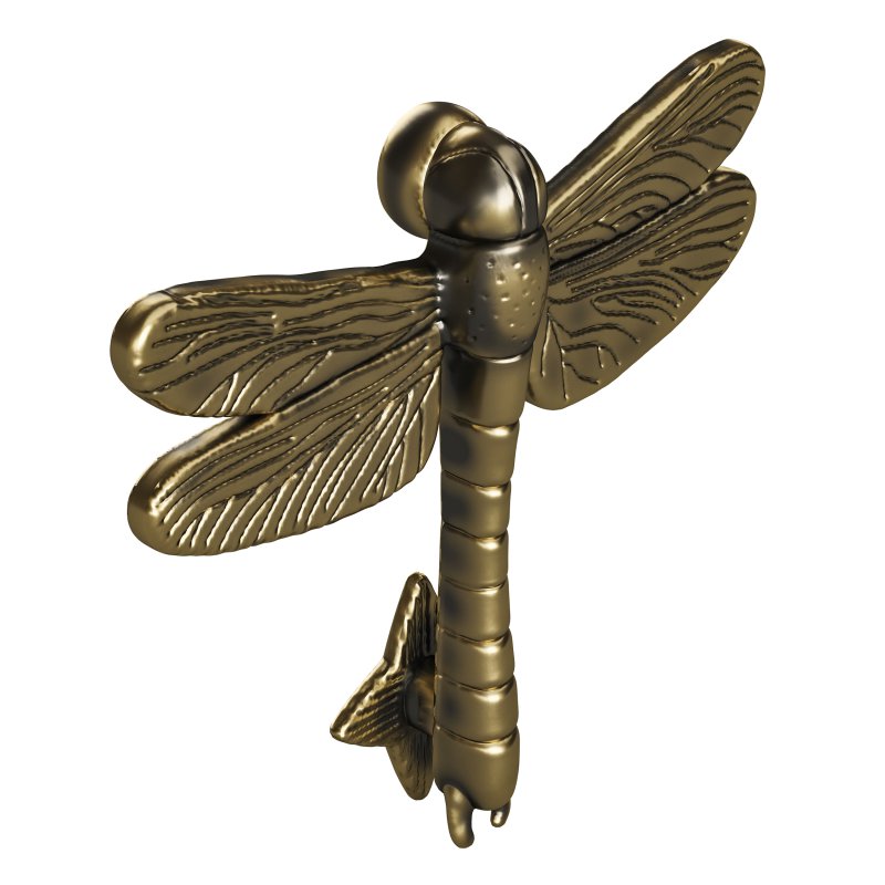 Antique Brass Dragonfly Design Front Door Knocker Vintage Style - Image 9