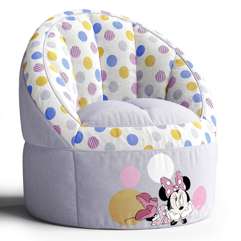 Disney Minnie Mouse Purple Polyester Bean Bag Chair - Image 1