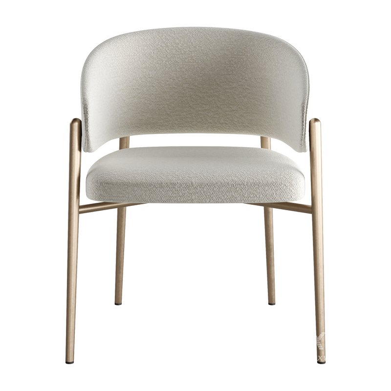 LINDA Upholstered Fabric Chair With Armrests by Marelli - Image 3