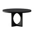 Black Wood Round Geometric Dining Table - Thumbnail 4
