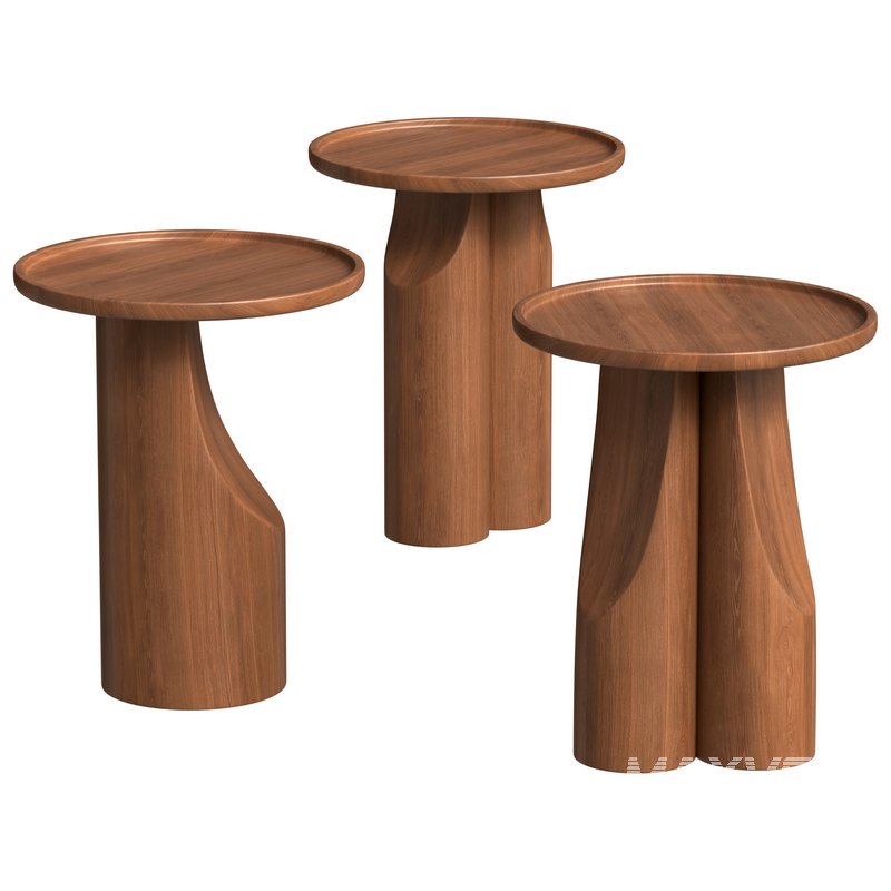 Round walnut side table - Image 6