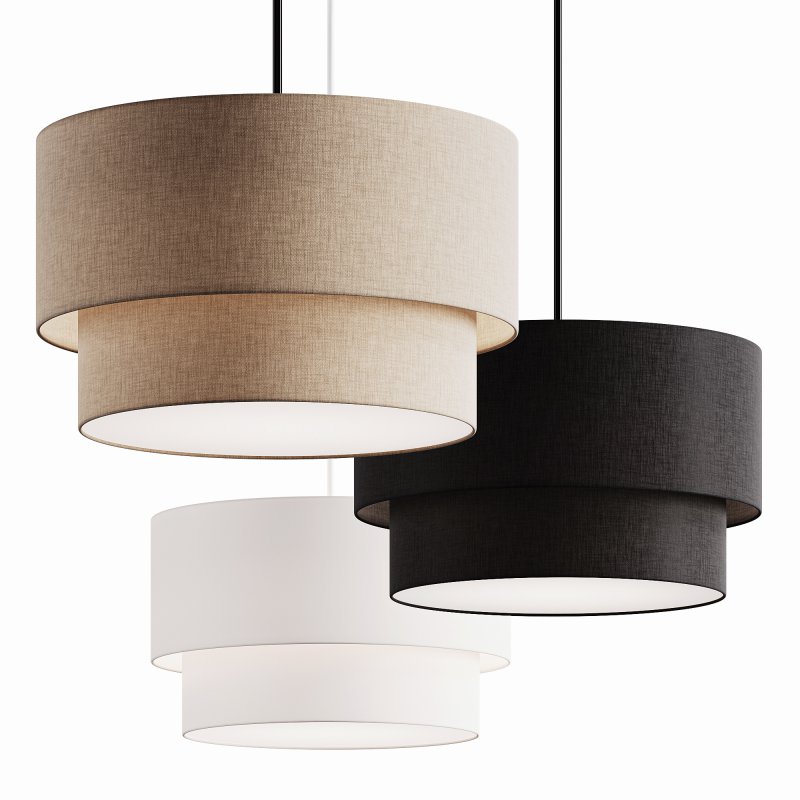 Modern Suspension Dual Drum Fabric Light - Image 1