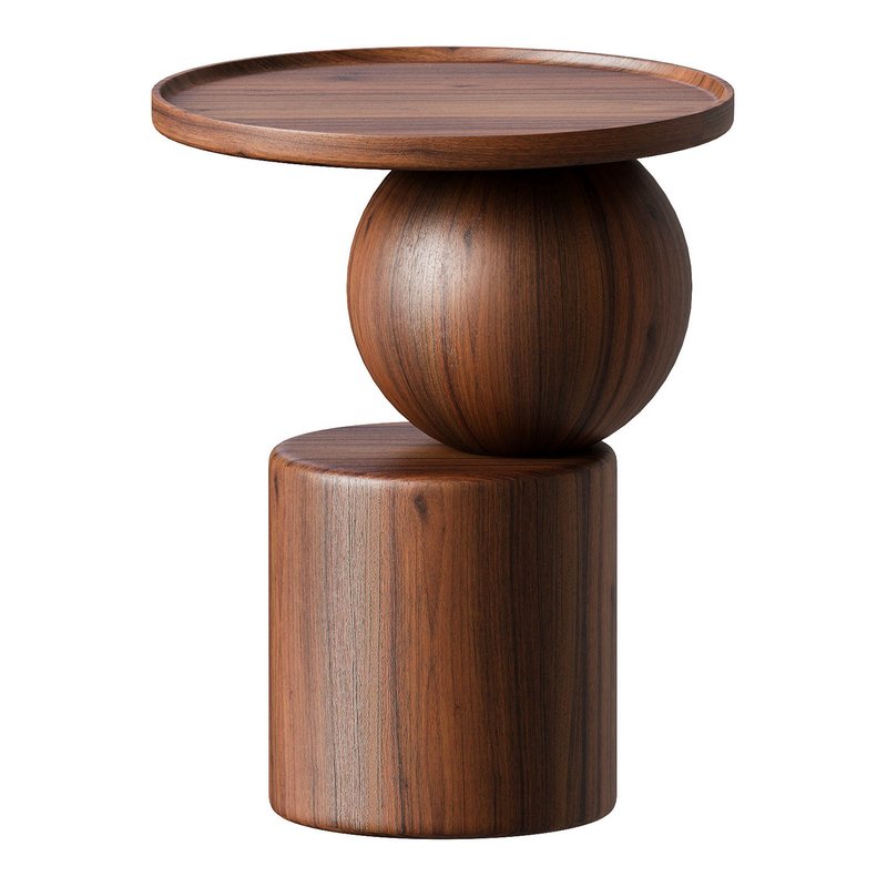 Solid walnut end table, Stigido - Image 2