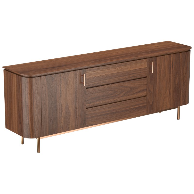 Wood veneer sideboard with doors - Image 3