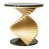 Round Faux Marble Gold Side Table with Metal Frame - Thumbnail 2