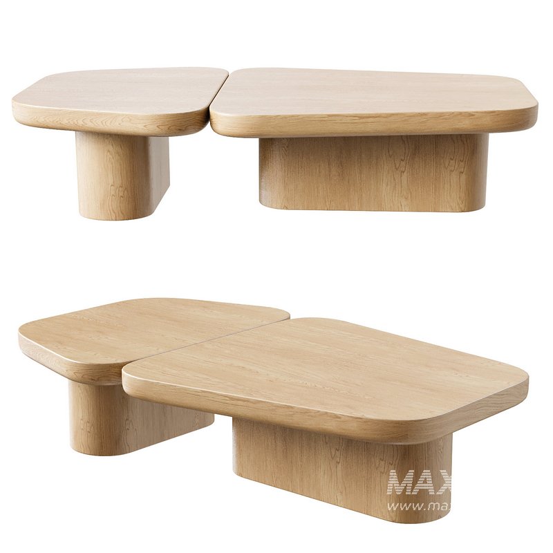 Pangea Contemporary Monolithic Coffee Table in Wood - Image 4