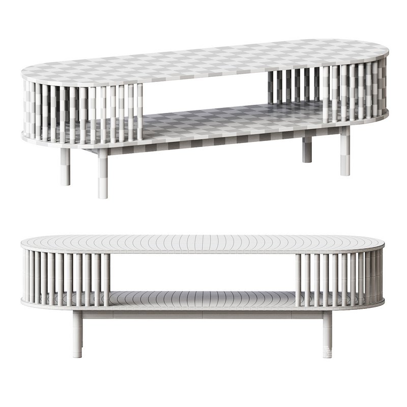 Oval Bamboo Coffee Table Natural Bamboo Coffee Table - Image 3