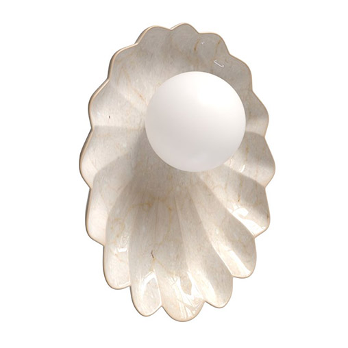 Ceramic Wall Oyster Sconce Light - Image 1