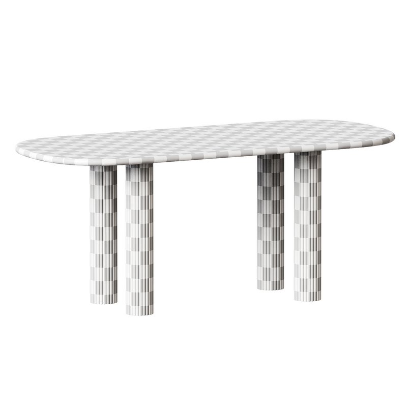 Pine Solid Wood Oval White Dining Table - Image 2