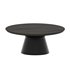 Black Metal Pedetal Base With Brown Wood Top Coffee Table - Thumbnail 2