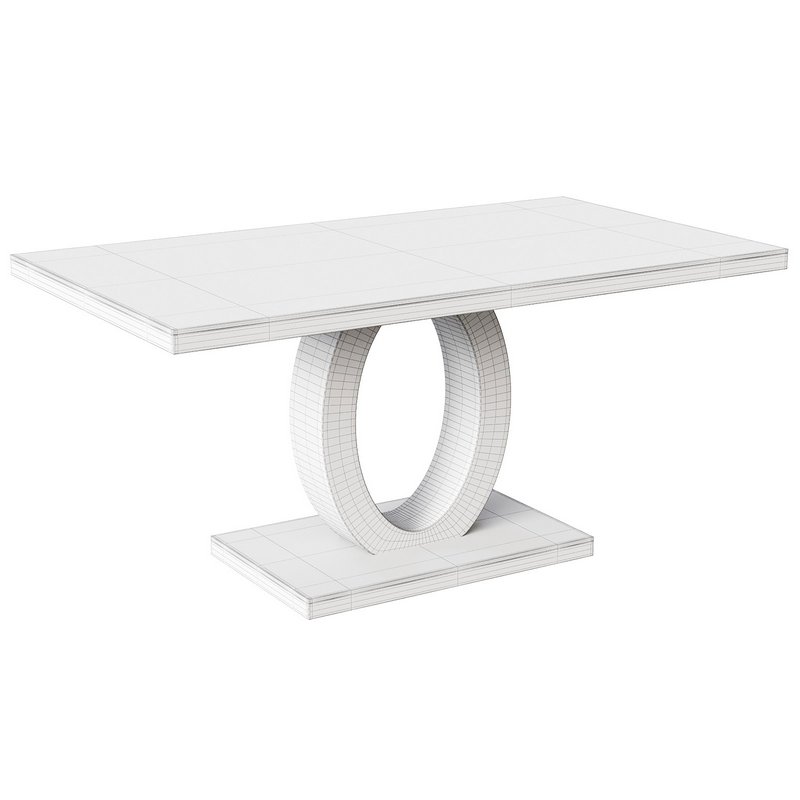 Scottsmoor Modern High Gloss Halo 6 Seater Dining Table - Image 6