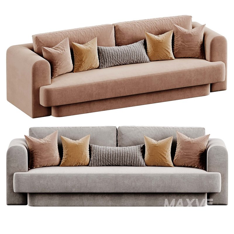 Form Camel Performance Velvet Sofa - Image 6