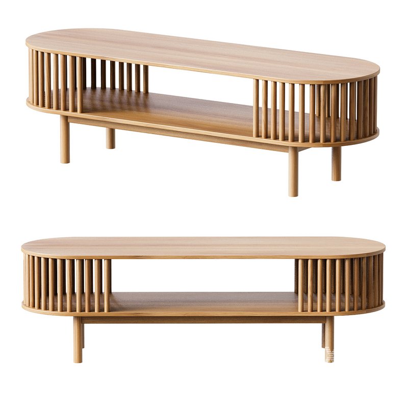 Oval Bamboo Coffee Table Natural Bamboo Coffee Table - Image 4