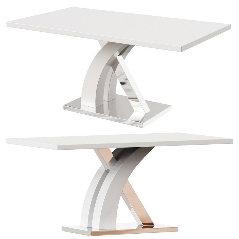 White High Gloss Dining Table - Image 3