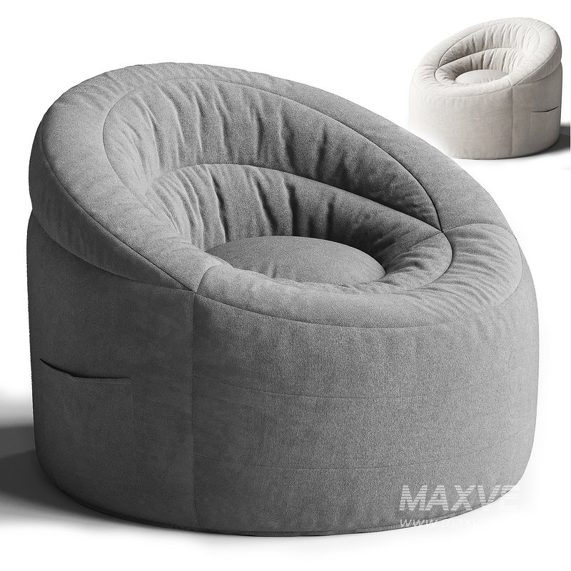 POD by Urban Shop Soft Plush Corduroy Bean Bag Chair with Pocket - Image 1
