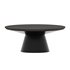Black Metal Pedetal Base With Brown Wood Top Coffee Table - Thumbnail 1